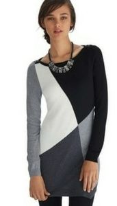 WHBM Colorblock Tunic Sweater Size XS